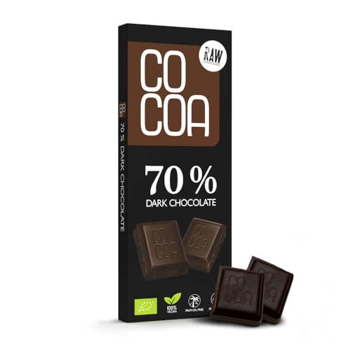 Dunkle Schokolade 70% BIO 40 g, kein weißer raffinierter Zucker, ROH-Schokolade aus ungerösteten Kakaobohnen, klassische dunkle Schokolade 70% Kakao von Co coa