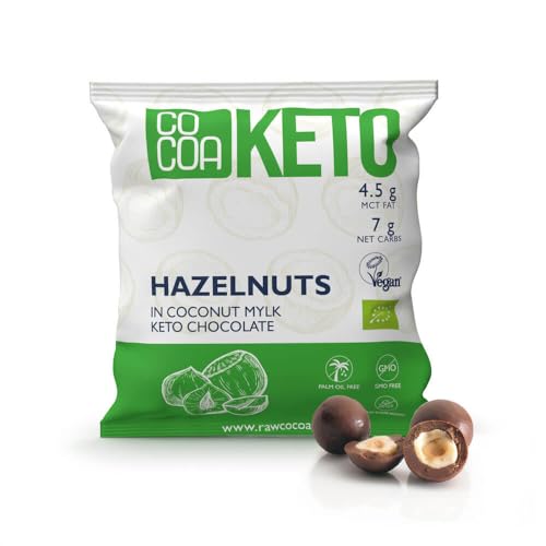 Haselnüsse in Keto-Kokos-Schokolade BIO 70g, nur 7g Kohlenhydrate, Low-Carb-Snack mit MCT-Öl, KETO-Snack in Schokolade, perfekt für eine ketogene Ernährung und kohlenhydratarm von Co coa