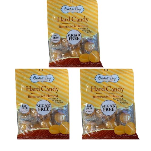 Coastal Bay Zuckerfreie Bonbons mit Butterscotch-Geschmack, 3 Beutel von Coastal Bay