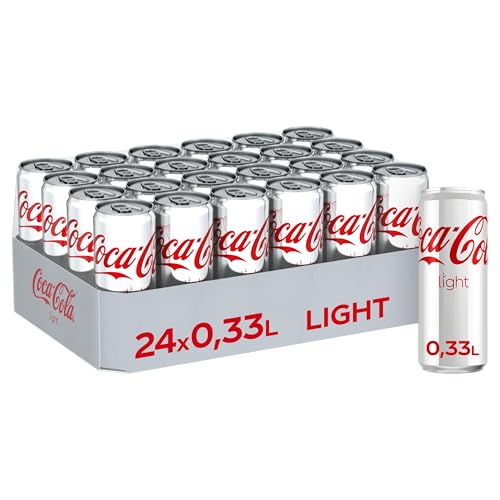 Coca-Cola Light - prickelndes Erfrischungsgetränk mit originalem Coke-Geschmack - ohne Zucker und ohne Kalorien - koffeinhaltiger Softdrink in Einweg Dosen (24 x 330 ml) von Coca-Cola Light