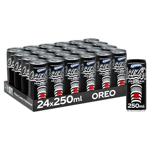 Coca-Cola OREO Zero Sugar Limited Edition mit Geschmack von OREO-Keksen- null Zucker und ohne Kalorien - in stylischen Einweg Dosen (24 x 250 ml) von Coca-Cola Zero