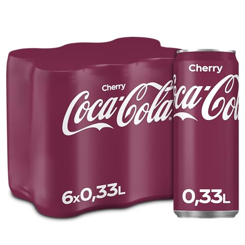 Coca-Cola Cherry - fruchtiges Erfrischungsgetränk mit Kirsch-Geschmack - koffeinhaltiger Softdrink in Einweg Dosen (6 x 330 ml) von Coca-Cola