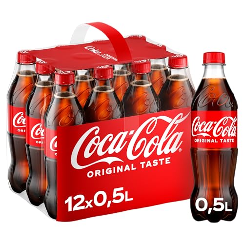 Coca-Cola Classic , Pure Erfrischung mit unverwechselbarem Coke Geschmack in stylischem Kultdesign , 12 x 500 ml Einweg Flasche von Coca-Cola