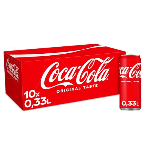 Coca-Cola Classic - prickelndes Erfrischungsgetränk mit unverwechselbarem Coke-Geschmack - koffeinhaltiger Softdrink in Einweg Dosen (10 x 330 ml) von Coca-Cola