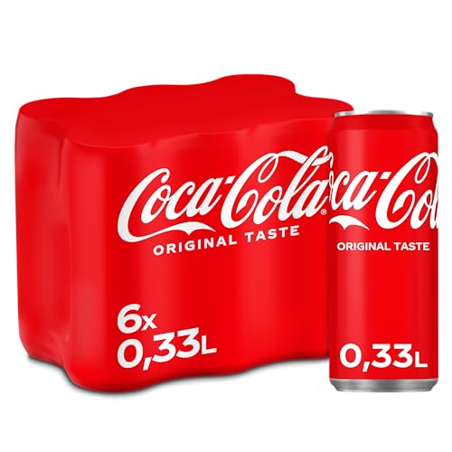 Coca-Cola Classic - prickelndes Erfrischungsgetränk mit unverwechselbarem Coke-Geschmack - koffeinhaltiger Softdrink in Einweg Dosen (6 x 330 ml) von Coca-Cola