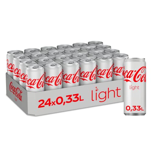 Coca-Cola Light Taste, Erfrischendes Softgetränk in coolen Dosen - Coca-Cola Geschmack ohne Kalorien, EINWEG Dose (24 x 330 ml) von Coca-Cola