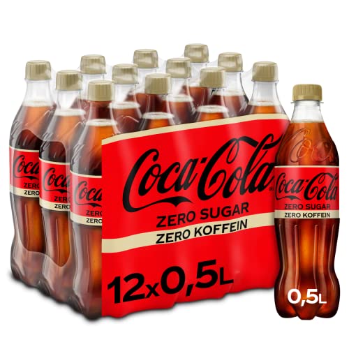 Coca-Cola Zero Sugar Koffeinfrei - prickelndes Erfrischungsgetränk mit originalem Coke-Geschmack - ohne Zucker und ohne Kalorien - koffeinfreier Softdrink in Einweg Flaschen (12 x 500 ml) von Coca-Cola