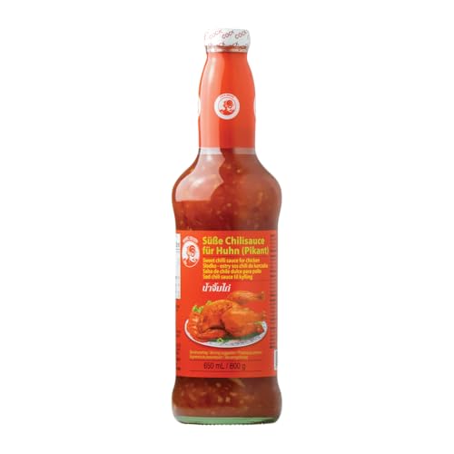 COCK Süße Chilisauce für Huhn, mittlere Schärfe, authentisch thailändisch Kochen, vegan, halal und glutenfrei - 1 x 650 ml von Cock