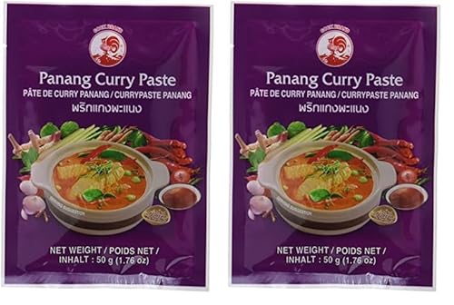 Cock Currypaste Panang, mittlere Schärfe, authentisch thailändisch Kochen, natürliche Zutaten, vegan, halal und glutenfrei (1 x 50 g) (Packung mit 2) von Cock