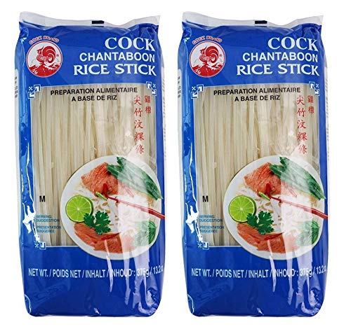 Cock Reisnudeln, 3 mm, 1. Qualität, (2x375 g Packung) von Cock