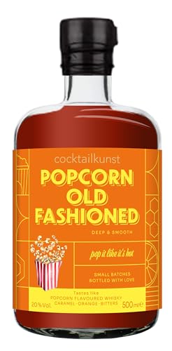 Popcorn Old Fashioned | Bottled Cocktail von Cocktailkunst | Popcorn flavoured Whiskey, Karamell, Orange, Bitters | 500 ml | 20% Vol. von Cocktailkunst