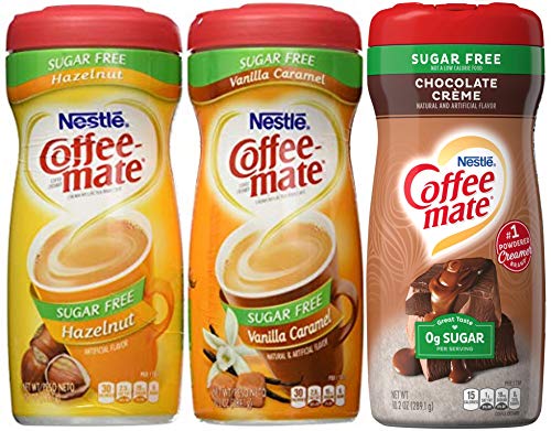 Coffee-mate Sugar Free Three(3) Flavor Bundle - Vanilla Caramel, Creamy Chocolate, and Hazelnut von Coffee Mate