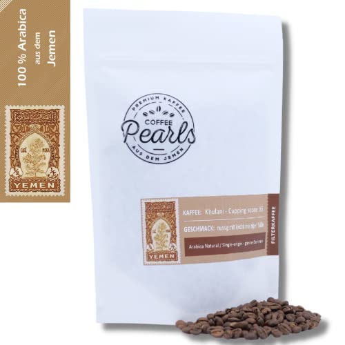 Jemen Mocha Khulani Bohne | Spezialitätenkaffee aus dem Jemen von CoffeePearls® | 100% Arabica, ganze Bohnen (Filterkaffee, 150) von Coffee Pearls