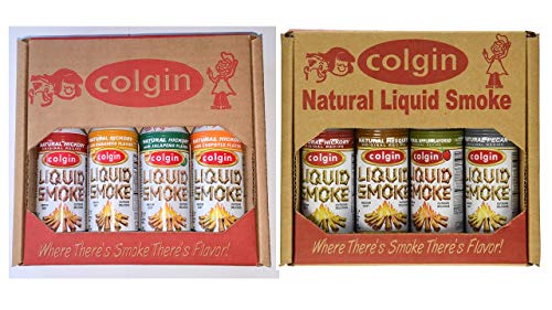 Colgin COLGIN Liquid Smoke Geschenkset x 2 Apfel-, Pekannuss-, Hickory-, Mesquite- und Hickory-, Jalapeno-, Chipotle- und Habanero-Aromen von Colgin