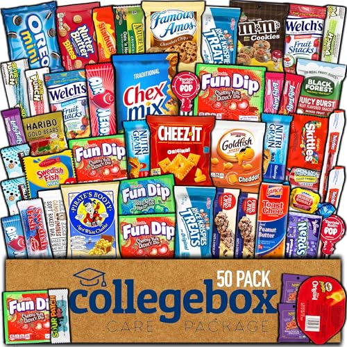 CollegeBox Snack-Paket aus einer Vielzahl von frittierten Lebensmitteln, Keksen und Süßigkeiten (Packung mit 30) von CollegeBox