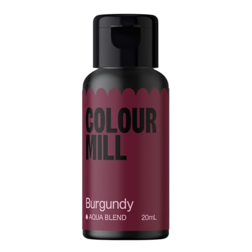 Colour Mill Aqua Blend Burgundy Lebensmittelfarbe auf Wasserbasis - Lebensmittel Farbe Sehr Intensiv, Hoch Konzentriert, Vegan - 20 ml von Colour Mill