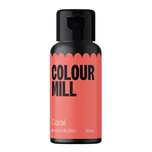 Colour Mill Aqua Blend Coral Lebensmittelfarbe auf Wasserbasis - Lebensmittel Farbe Sehr Intensiv, Hoch Konzentriert, Vegan - 20 ml von Colour Mill
