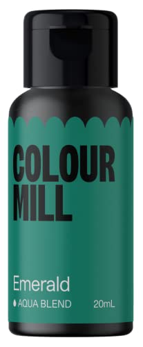 Colour Mill Aqua Blend Emerald Lebensmittelfarbe auf Wasserbasis - Lebensmittel Farbe Sehr Intensiv, Hoch Konzentriert, Vegan - 20 ml von Colour Mill