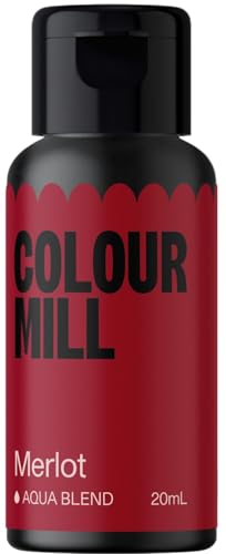 Colour Mill Aqua Blend Lebensmittelfarbe auf Wasserbasis Merlot - Lebensmittel Farbe Sehr Intensiv, Hoch Konzentriert, Vegan - 20 ml von Colour Mill