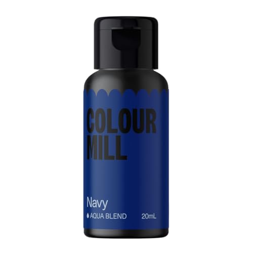 Colour Mill Aqua Blend Navy Lebensmittelfarbe auf Wasserbasis - Lebensmittel Farbe Sehr Intensiv, Hoch Konzentriert, Vegan - 20 ml von Colour Mill