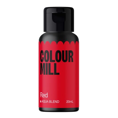 Colour Mill Aqua Blend Red Lebensmittelfarbe auf Wasserbasis - Lebensmittel Farbe Sehr Intensiv, Hoch Konzentriert, Vegan - 20 ml von Colour Mill