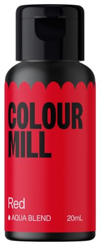 Colour Mill Aqua Blend Red Lebensmittelfarbe auf Wasserbasis - Lebensmittel Farbe Sehr Intensiv, Hoch Konzentriert, Vegan - 20 ml von Colour Mill