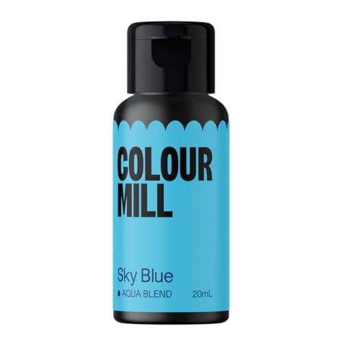 Colour Mill Aqua Blend Sky Blue Lebensmittelfarbe auf Wasserbasis - Lebensmittel Farbe Sehr Intensiv, Hoch Konzentriert, Vegan - 20 ml von Colour Mill