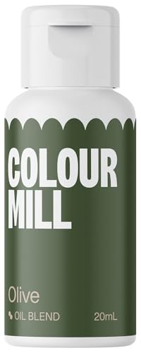 Colour Mill Oil Blend Olive Lebensmittelfarbe auf Ölbasis - Lebensmittelfarben für Schokolade, Fondant, Cupcakes, Kuchen, Backen, Macaron - Food Coloring für Tortendeko - 20ml von Colour Mill