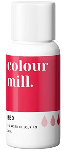 Colour Mill Oil Blend Red Lebensmittelfarbe auf Ölbasis - Lebensmittelfarben für Schokolade, Fondant, Cupcakes, Kuchen, Backen, Macaron - Food Coloring für Tortendeko - 20ml von Colour Mill