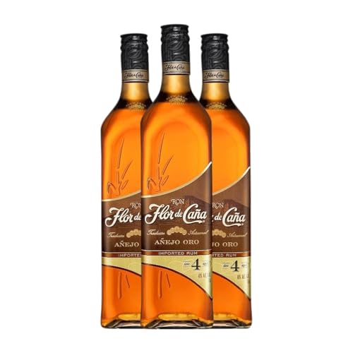 Rum Flor de Caña 4 Jahre 1 L (Karton mit 3 Flaschen von 1 L) von Compañía Licorera de Nicaragua - Flor de Caña