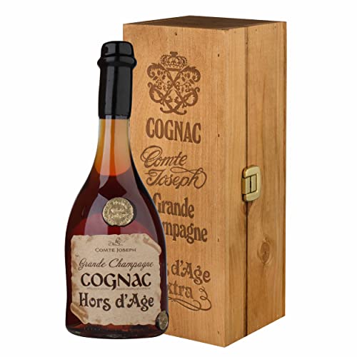 Comte Joseph - Cognac Hors D'Age Grande Champagne in Holzkiste aus Frankreich, 40% Vol (1 x 0.7 l) von Comte Joseph