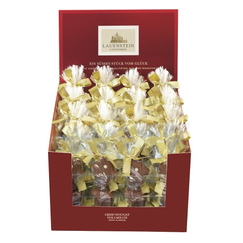 Display Weihnachtsstern Crisp-Nougat in Cello von Confiserie Burg Lauenstein GmbH