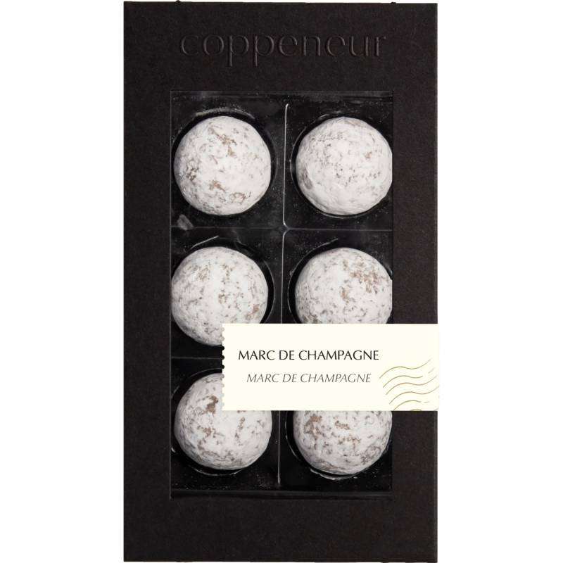 Coppeneur 6er Sélection Marc de Champagne, 6 alkoholhaltige Marc de Champagne Pralinen, 68 g, Food von Confiserie Coppeneur et Compagnon GmbH - Gewerbepark Dachsberg 1,  53604 Bad Honnef - DE