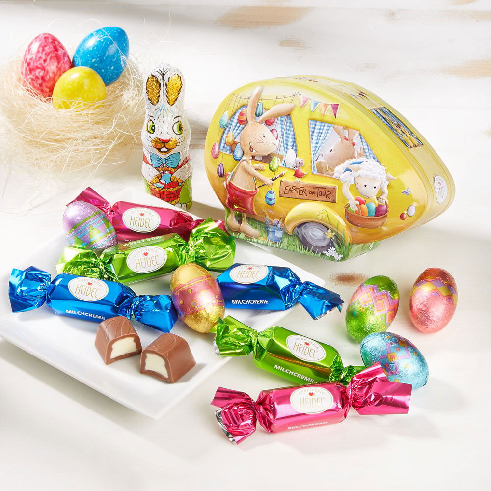 Heidel Wohnwagen Ostergrüße von Confiserie Heidel