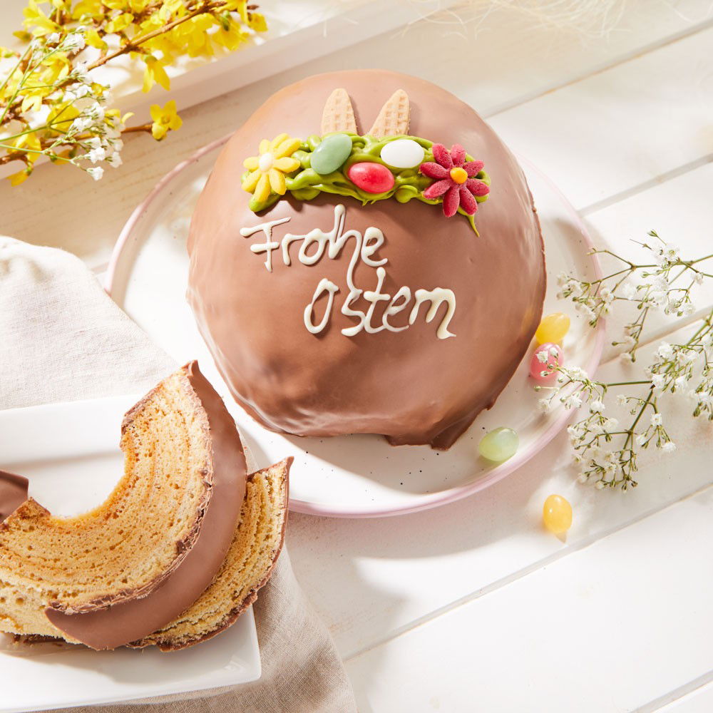 Baumkuchenfigur Frohe Ostern von Confiserie Rabbel