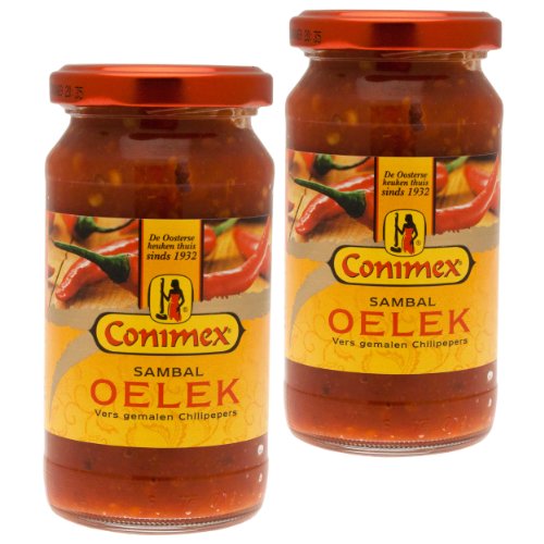 Conimex Sambal Oelek - Scharfe Chilipaste - 200g - Packung mit 2 Stück von Conimex