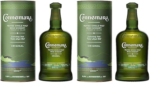 Connemara Original mit Geschenkverpackung | getorfter Single Malt Irish Whiskey | rauchiges Aroma | 40% Vol | 700ml Einzelflasche (Packung mit 2) von Connemara