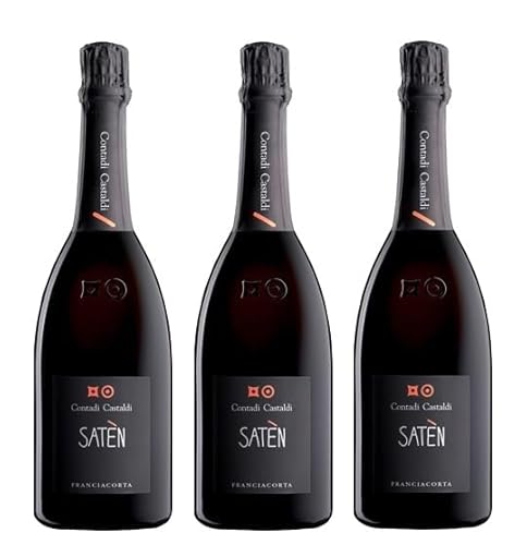 3x 0,75l - 2019er - Contadi Castaldi - Satèn - Brut - Franciacorta D.O.C.G. - Italien - Schaumwein brut von Contadi Castaldi