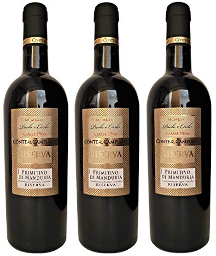 Conte di Campiano Primitivo di Manduria Riserva DOC Classe 1966 (3 x 0,75 l) von Conte di Campiano