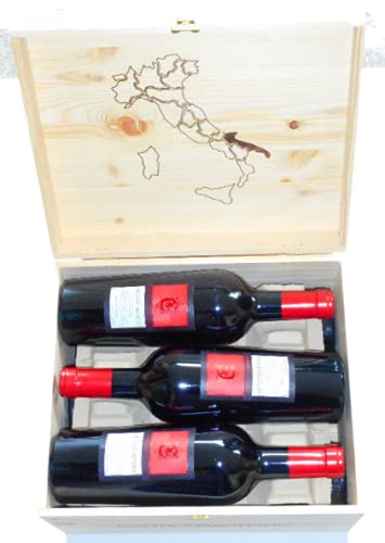 6 Flaschen Negroamaro Appassimento IGT 2021 Sonderedition von Conte di Campiano in Original-Holzkiste, sensationeller Rotwein aus Apulien von Conte di Campiano