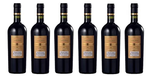 6x 0,75l - 2021er - Conte di Campiano - Primitivo di Manduria Riserva D.O.P. - Apulien - Italien - Rotwein trocken von Conte di Campiano