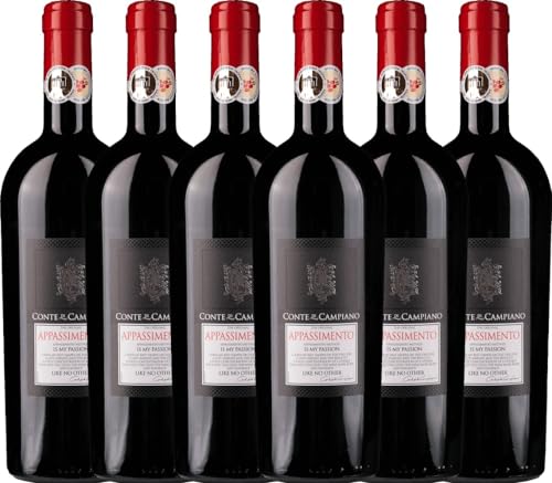 Appassimento Conte di Campiano Rotwein 6 x 0,75l VINELLO - 6 x Weinpaket inkl. kostenlosem VINELLO.weinausgießer von Conte di Campiano