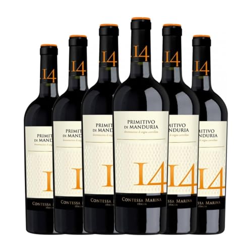 Contessa Marina 14 Primitivo Primitivo di Manduria 75 cl Rotwein (Karton mit 6 Flaschen von 75 cl) von Contessa Marina