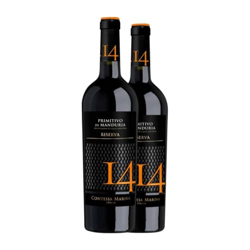 Contessa Marina 14 Primitivo Primitivo di Manduria Reserve 75 cl Rotwein (Karton mit 2 Flaschen von 75 cl) von Contessa Marina