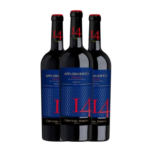 Contessa Marina Appassimento 14 Puglia 75 cl Rotwein (Karton mit 3 Flaschen von 75 cl) von Contessa Marina