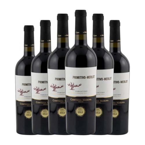 Contessa Marina Primitivo Merlot Tarantino 75 cl Rotwein (Karton mit 6 Flaschen von 75 cl) von Contessa Marina