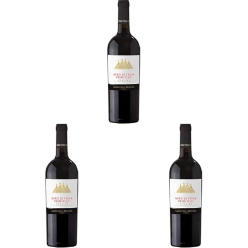 Nero di Troia Primitivo Puglia IGT Contessa Marina Apulien Rotwein trocken (Packung mit 3) von Contessa Marina