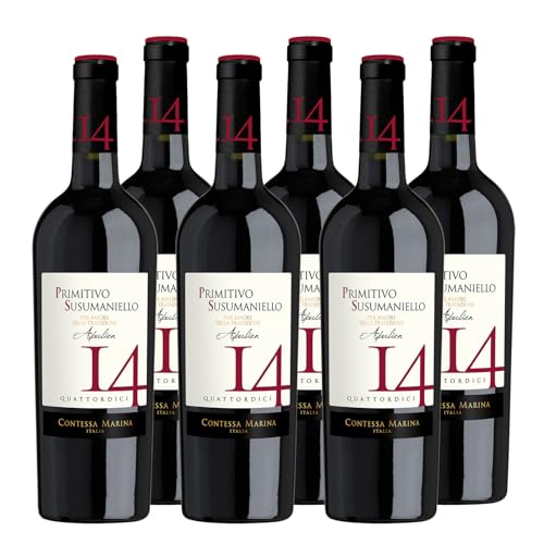 Primitivo Susumaniello Puglia IGT "14" Contessa Marina Apulien Rotwein halbtrocken (6 x 0.75) von Contessa Marina