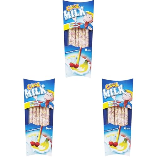 Cool Milk ÖKO Trinkhalme zum Kakaomachen| Kirsch Banane KIBA |3 Packungen mit je 5 kompostierbaren Trinkstrohhalmen (1 x 30 g) von Cool Milk