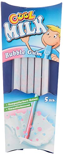 Cool ÖKO 5 kompostierbare Trinkhalme, Bubble Gum, 30 gramm von Cool Milk